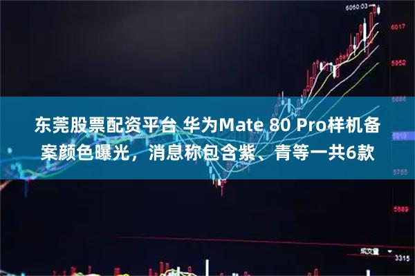 东莞股票配资平台 华为Mate 80 Pro样机备案颜色曝光，消息称包含紫、青等一共6款